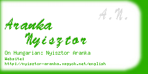 aranka nyisztor business card